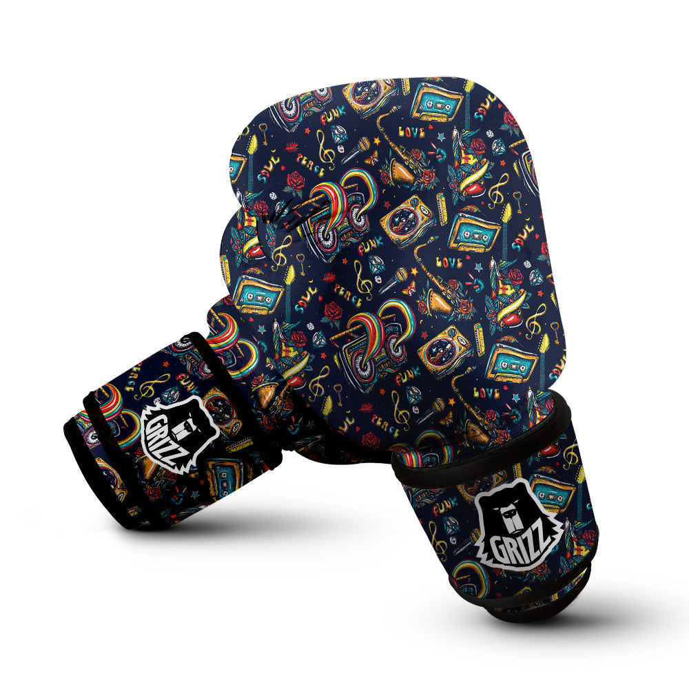 Musical Instruments Print Pattern Boxing Gloves-grizzshop