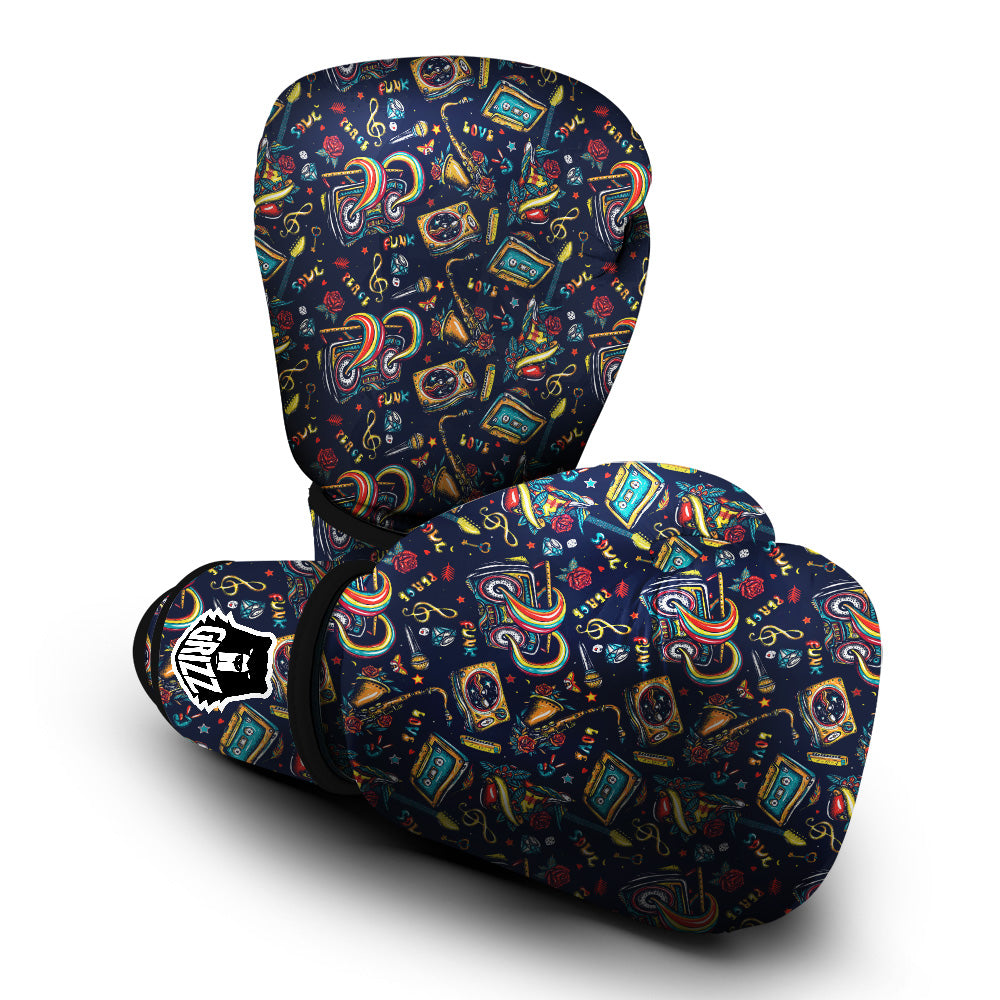 Musical Instruments Print Pattern Boxing Gloves-grizzshop