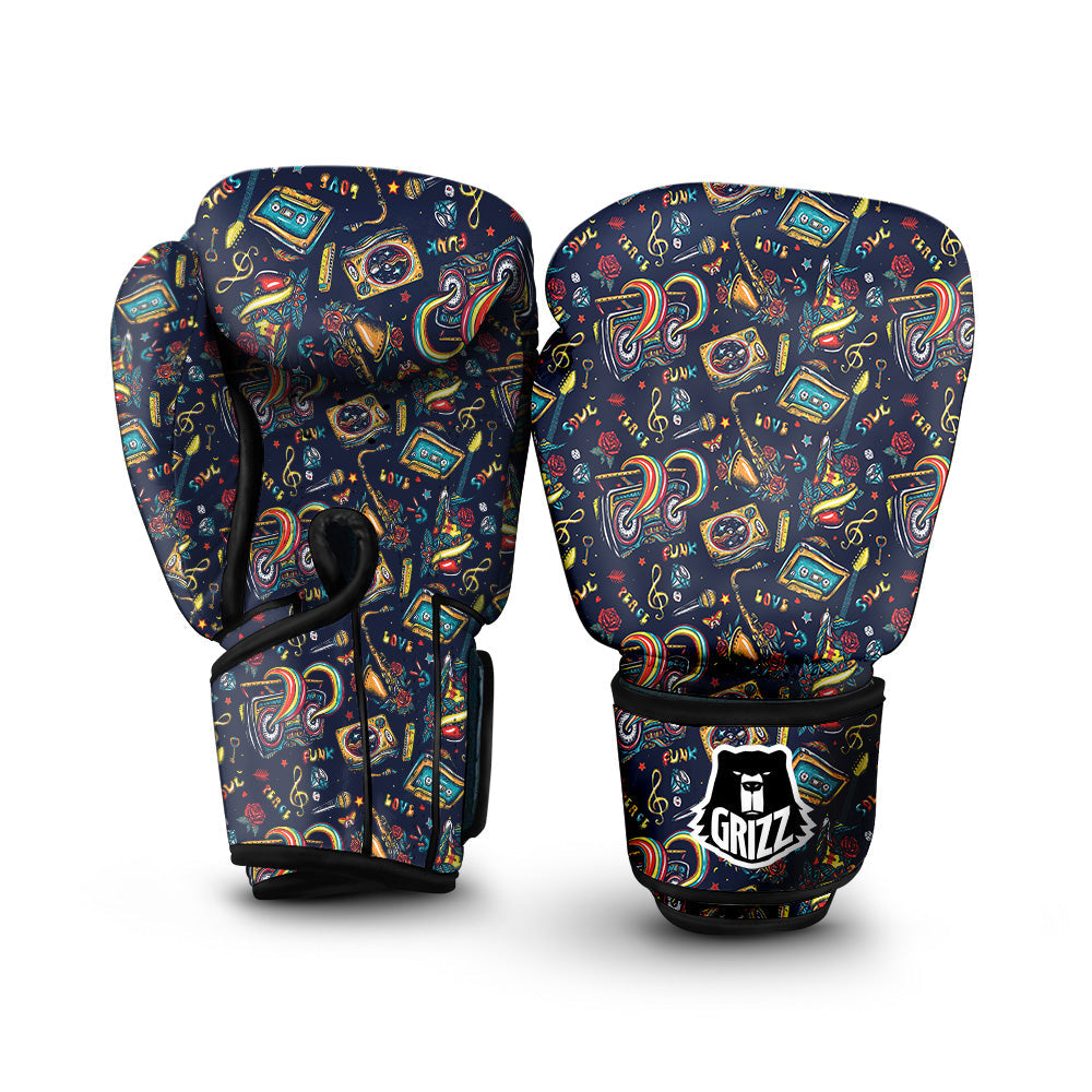 Musical Instruments Print Pattern Boxing Gloves-grizzshop
