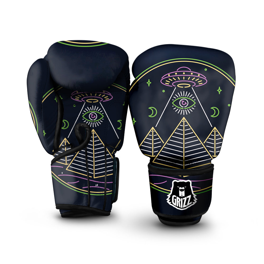 Mystery Of Egypt Neon Print Boxing Gloves-grizzshop