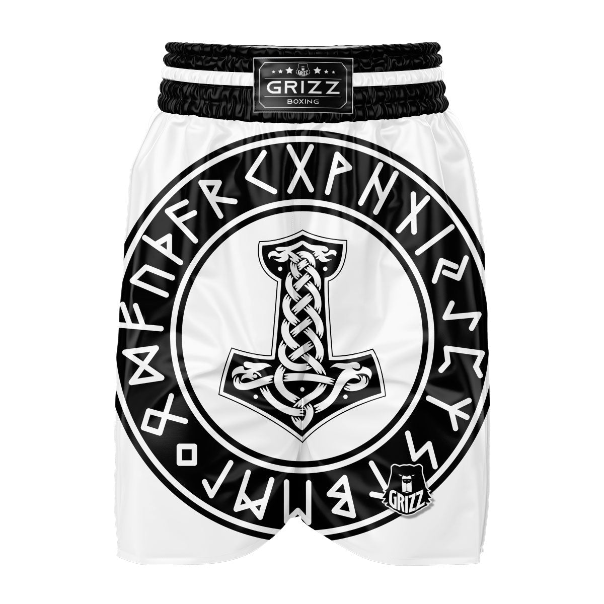 Mythology Mjolnir Norse Print Boxing Shorts-grizzshop