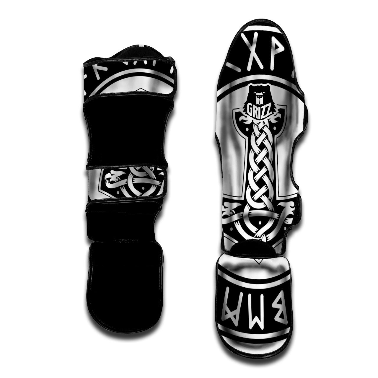 Mythology Mjolnir Norse Print Muay Thai Shin Guards-grizzshop