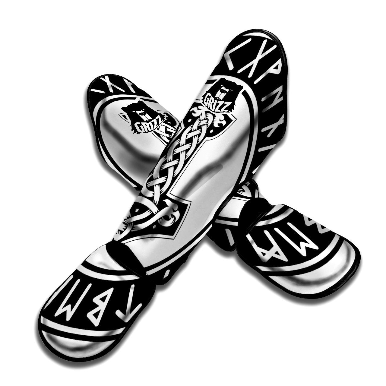 Mythology Mjolnir Norse Print Muay Thai Shin Guards-grizzshop