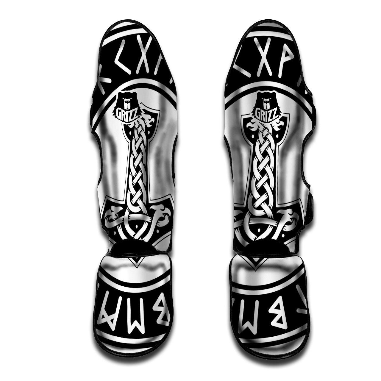 Mythology Mjolnir Norse Print Muay Thai Shin Guards-grizzshop