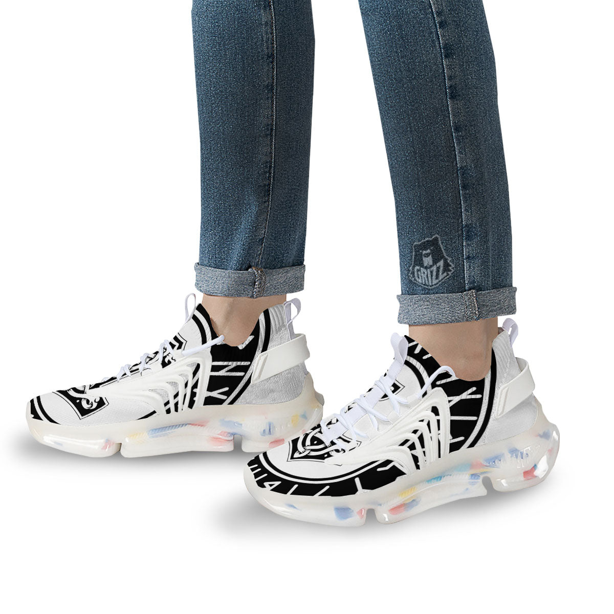 Mythology Mjolnir Norse Print White Gym Shoes-grizzshop