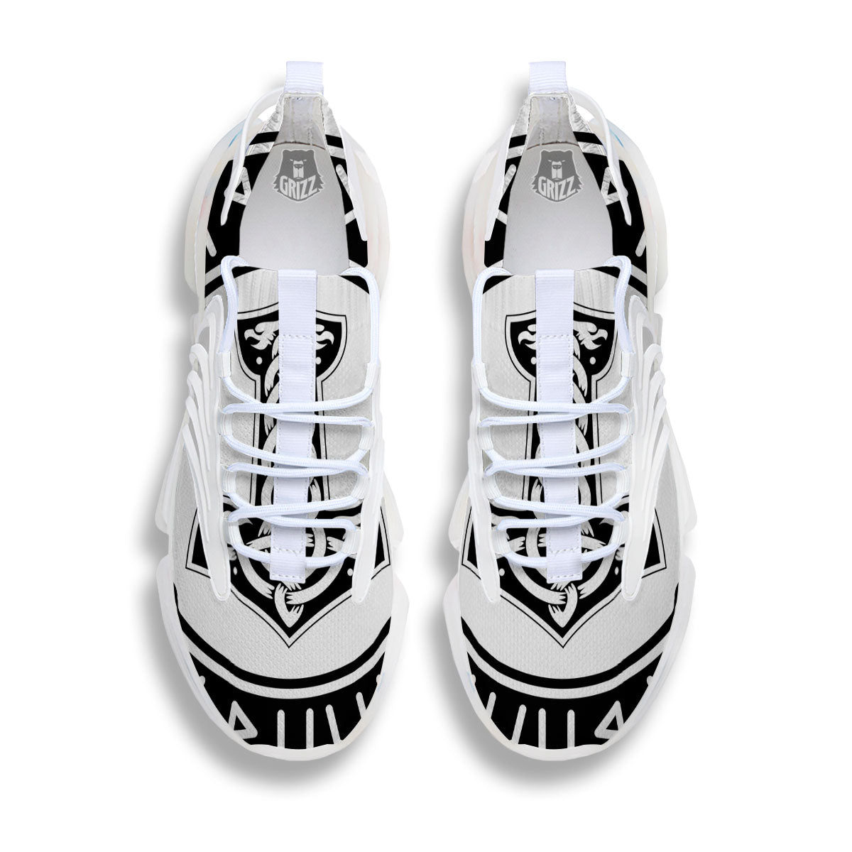 Mythology Mjolnir Norse Print White Gym Shoes-grizzshop