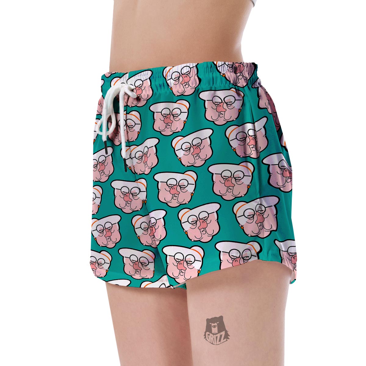Nana Grandma Pattern Print Women's Shorts-grizzshop