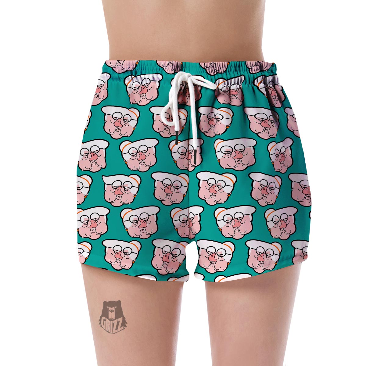 Nana Grandma Pattern Print Women's Shorts-grizzshop
