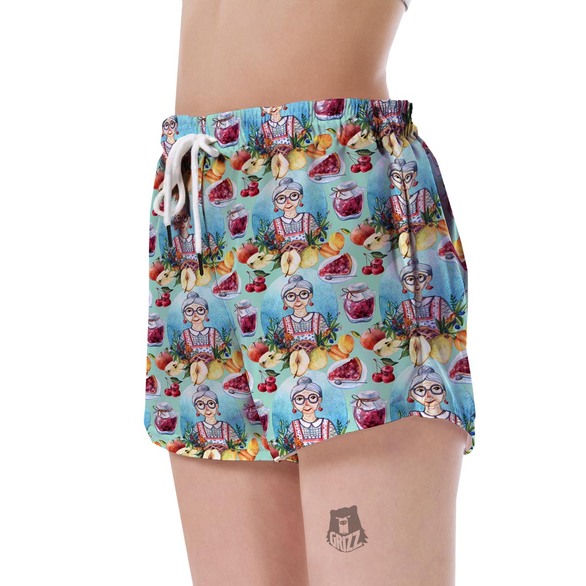 Nana Grandma Print Pattern Women's Shorts-grizzshop