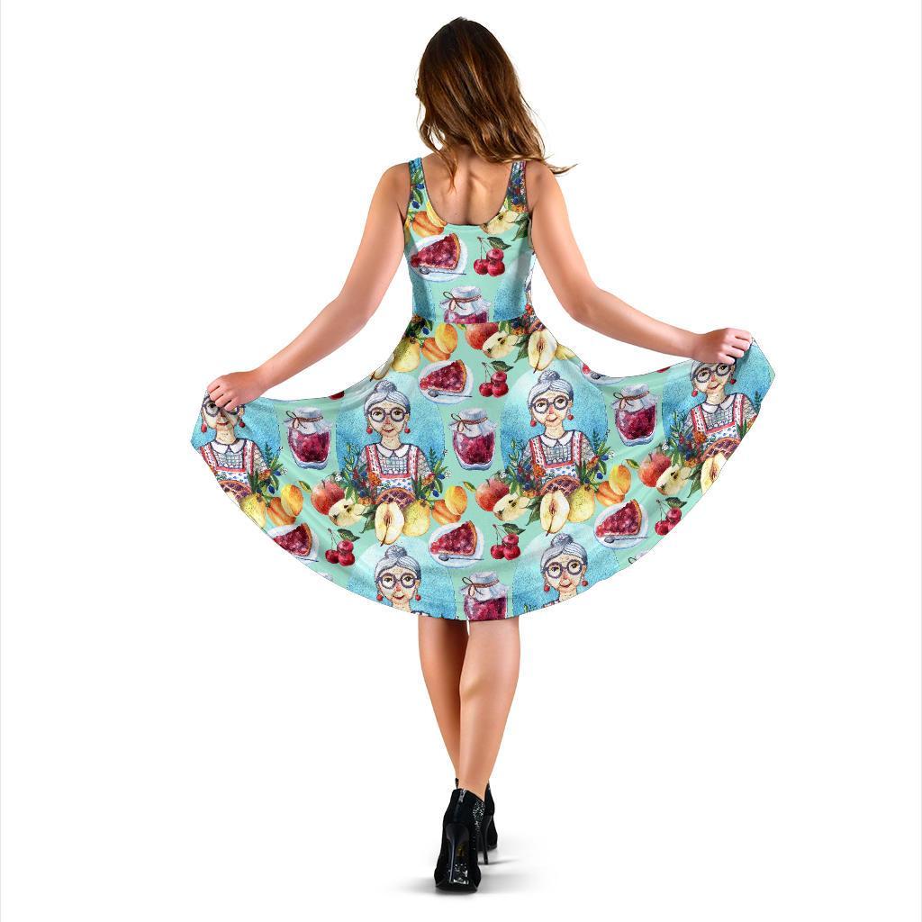 Nana Grandma Print Pattern Dress-grizzshop