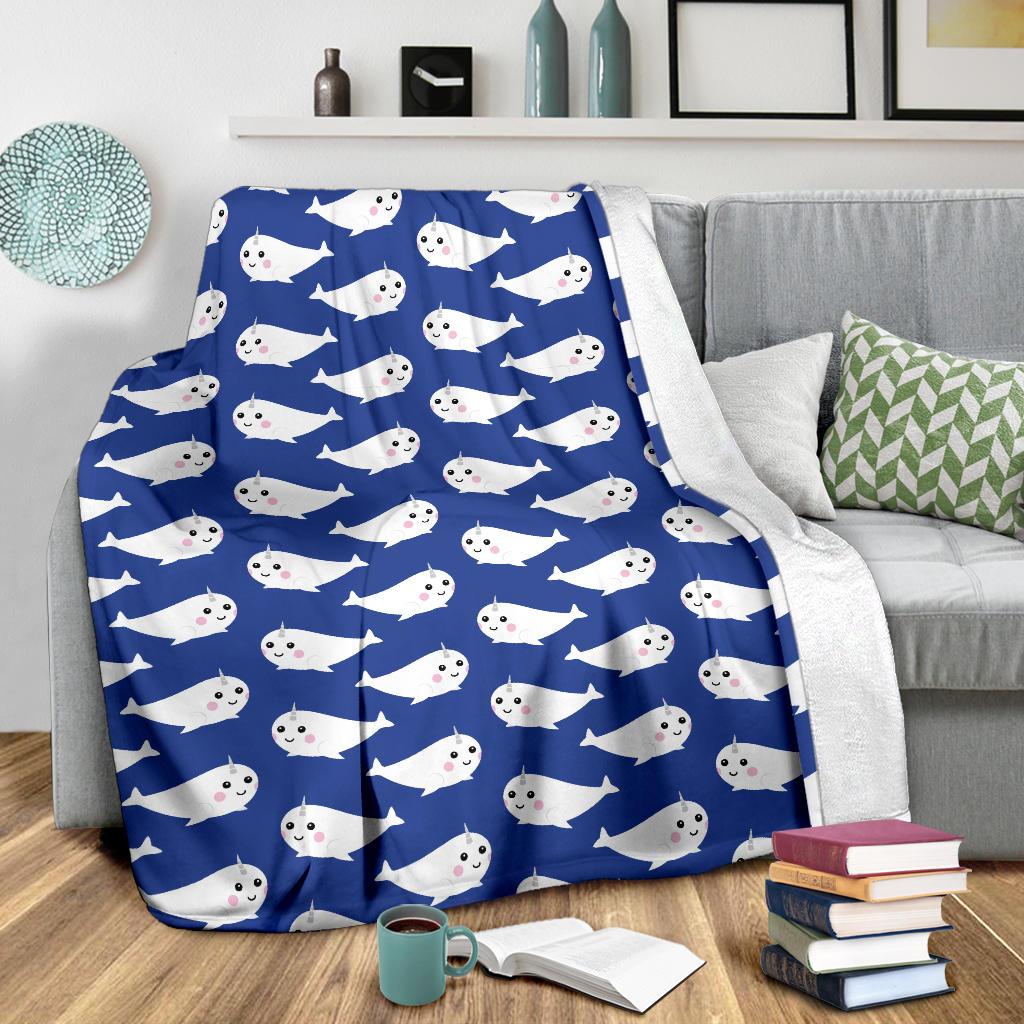Narwhal Cute Pattern Print Blanket-grizzshop