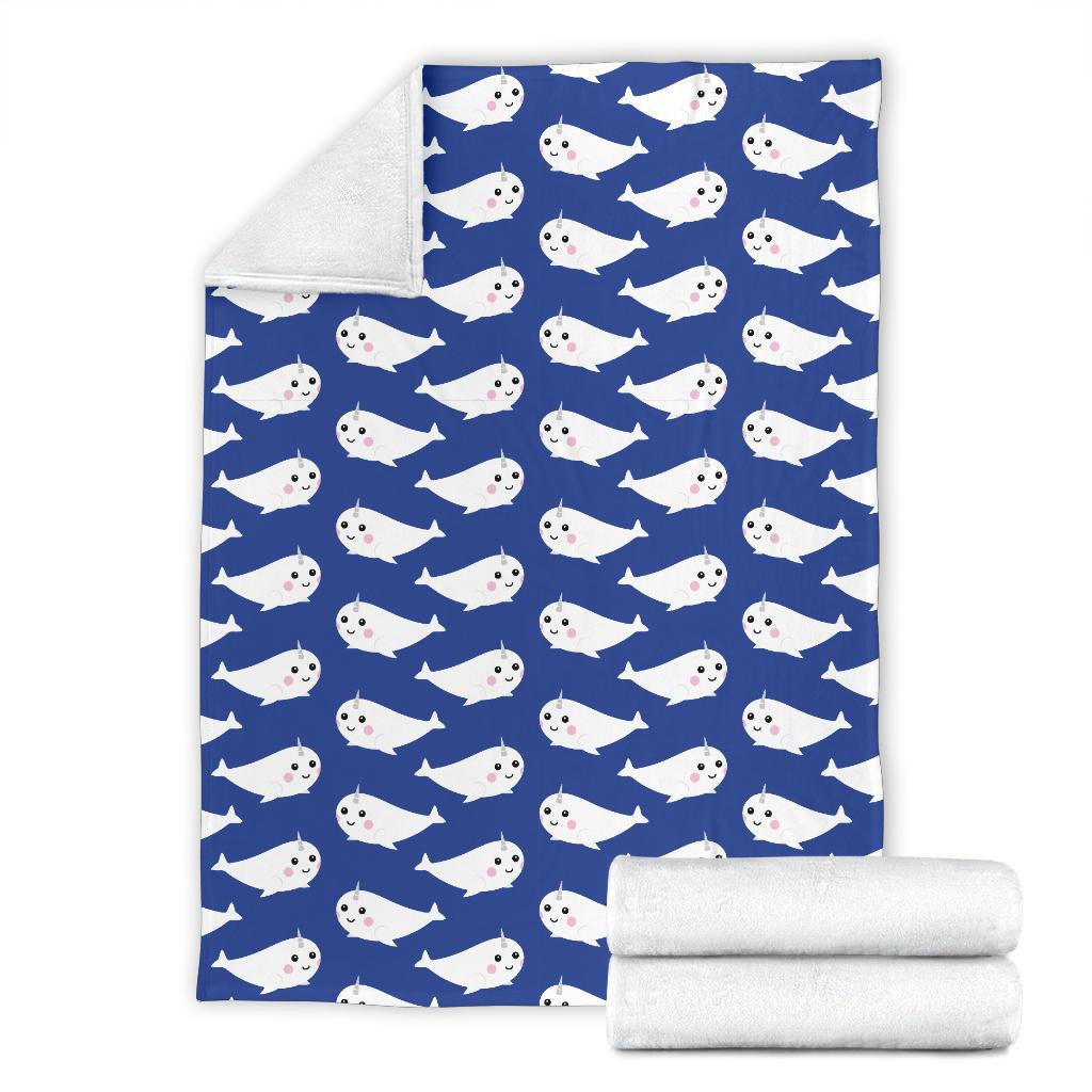 Narwhal Cute Pattern Print Blanket-grizzshop