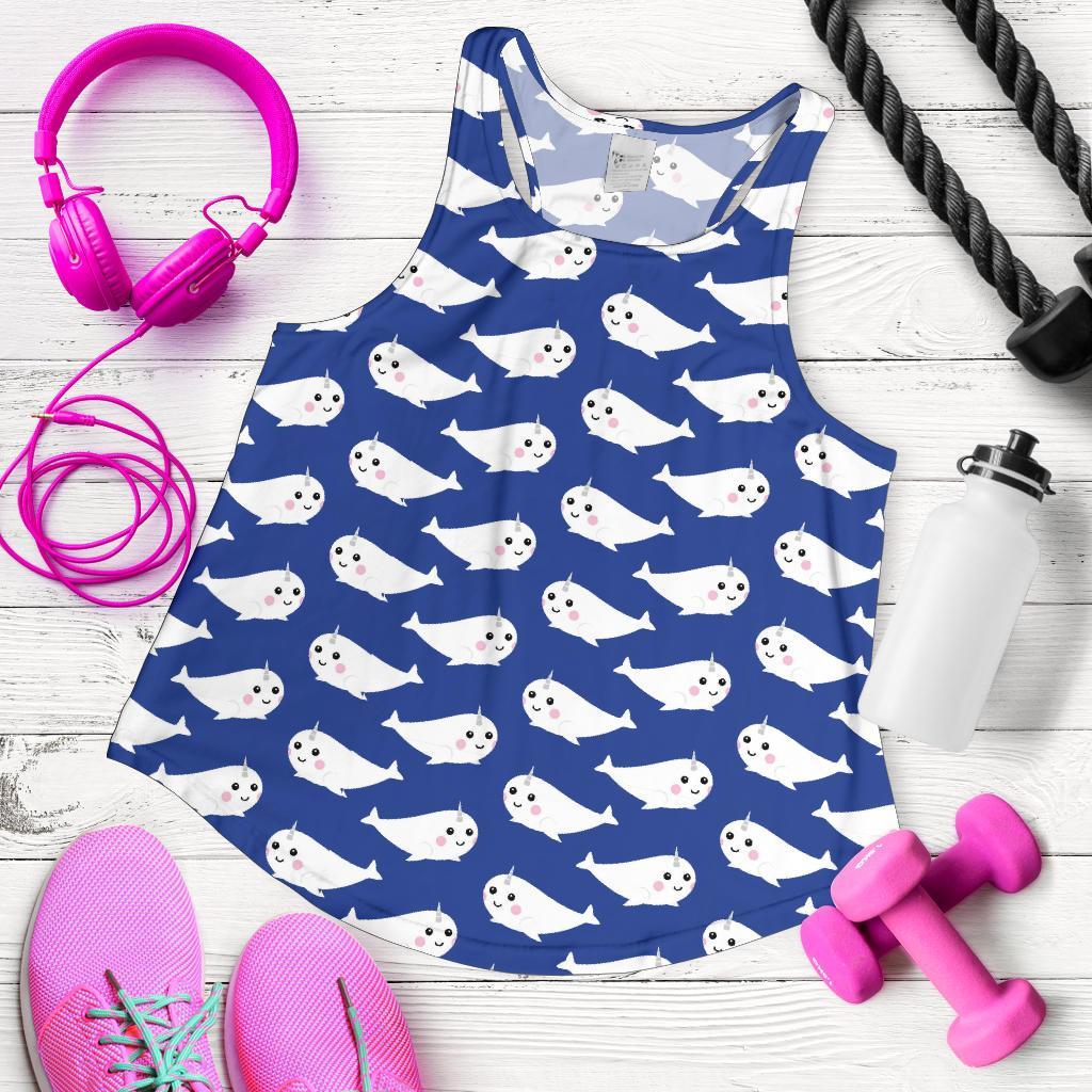 Narwhal Cute Pattern Print Racerback Tank Tops-grizzshop