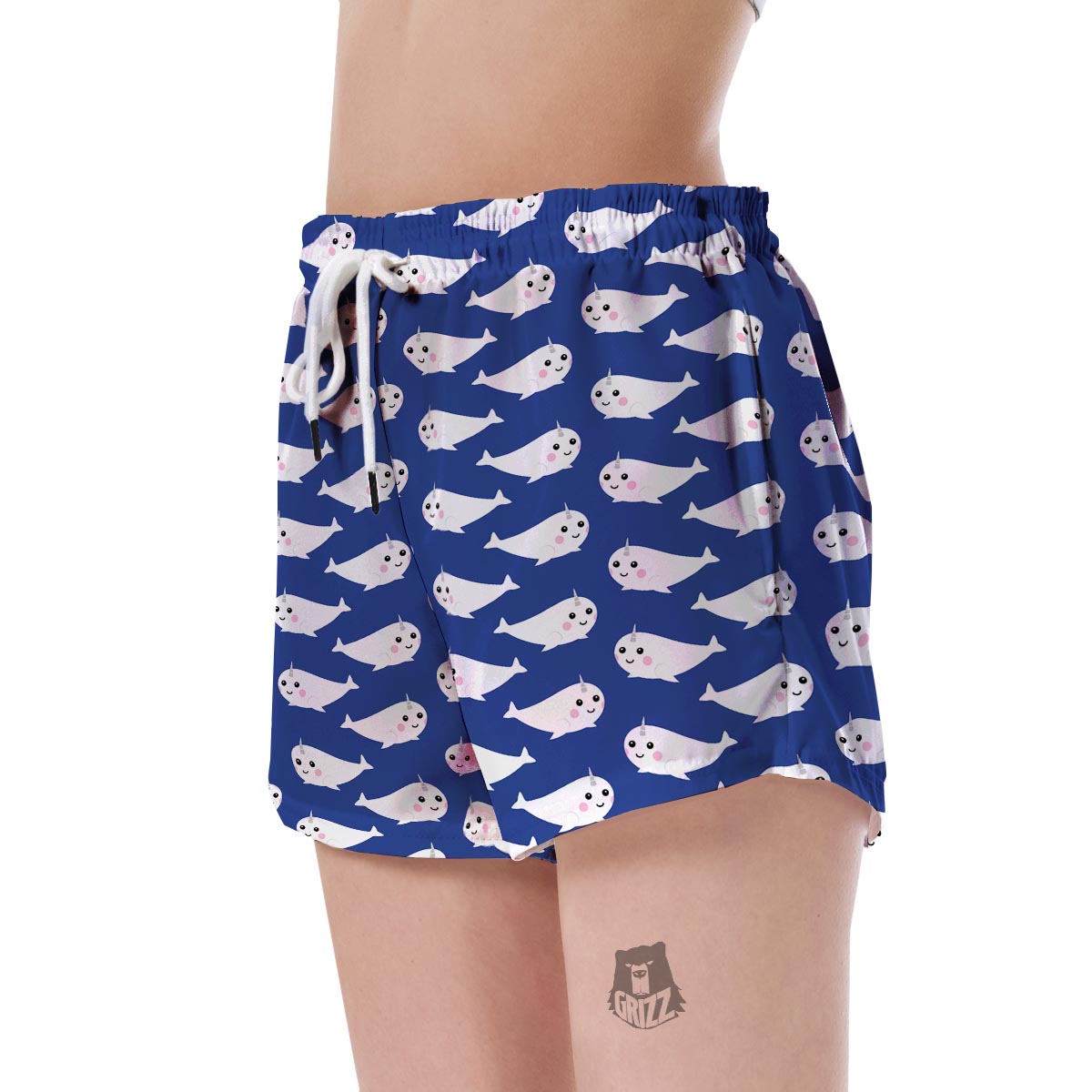 Narwhal Cute Pattern Print Women's Shorts-grizzshop