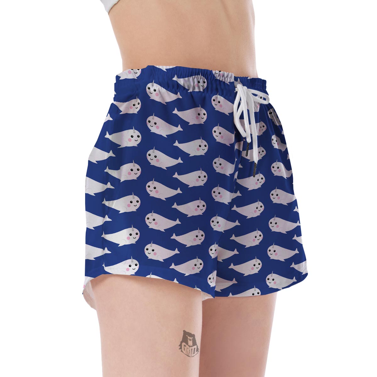 Narwhal Cute Pattern Print Women's Shorts-grizzshop