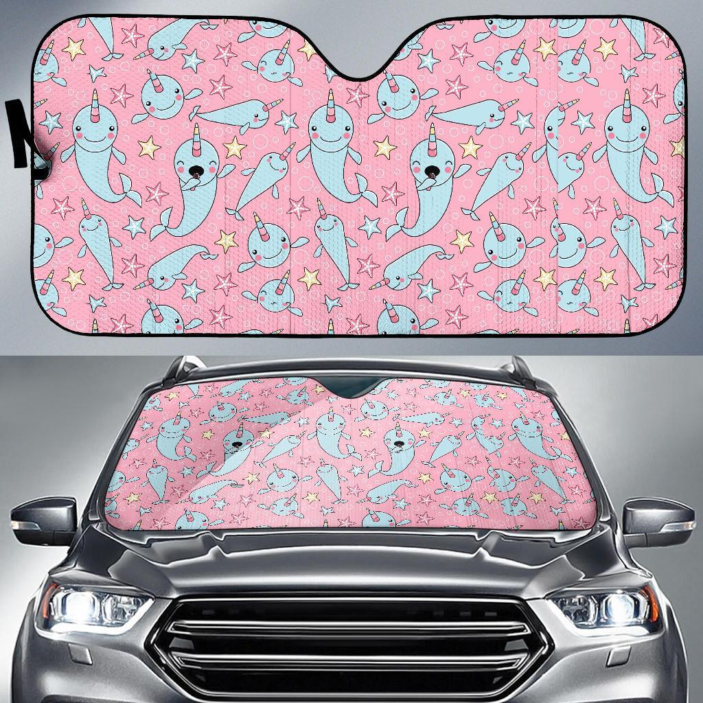 Narwhal Cute Print Pattern Car Sun Shade-grizzshop
