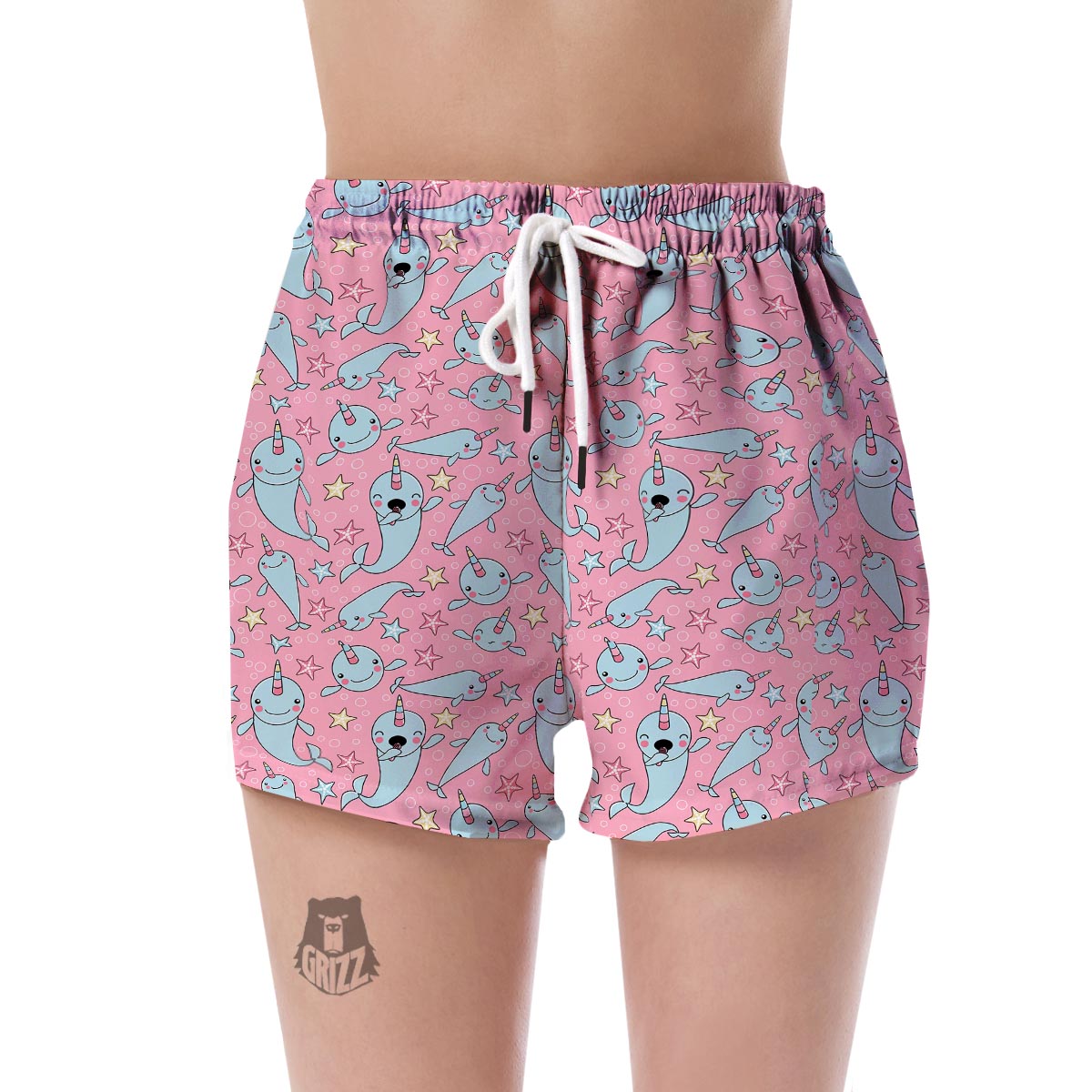 Narwhal Cute Print Pattern Women's Shorts-grizzshop