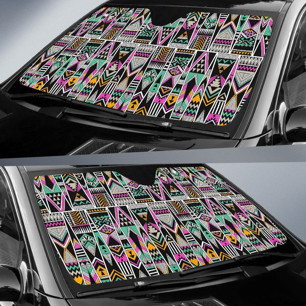 Native American Aztec Tribal Navajo Indians Print Car Sun Shade-grizzshop