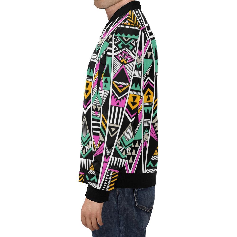 Native American Aztec Tribal Navajo Indians Print Men's Bomber Jacket-grizzshop