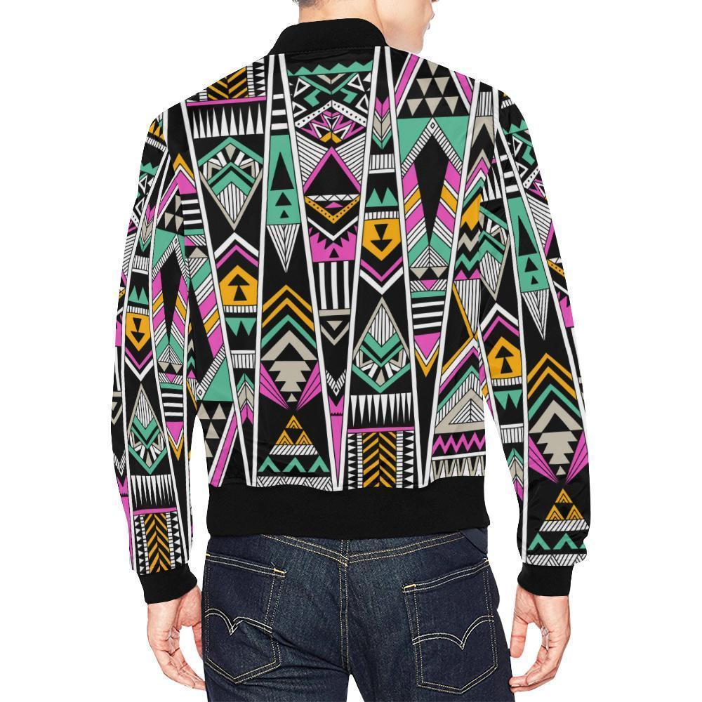 Native American Aztec Tribal Navajo Indians Print Men's Bomber Jacket-grizzshop