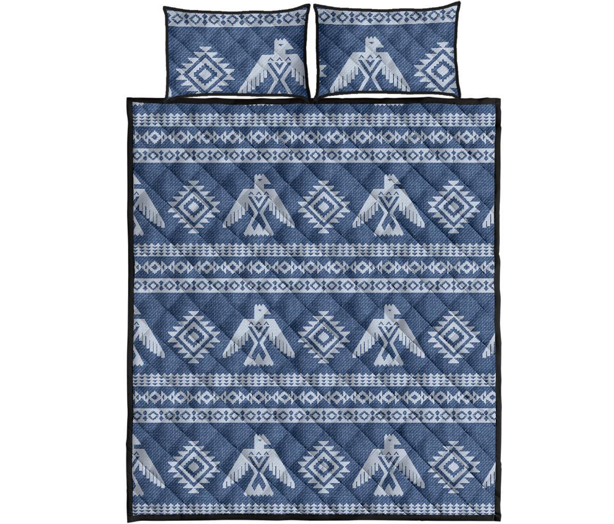 Native American Eagle Pattern Print Bed Set Quilt-grizzshop