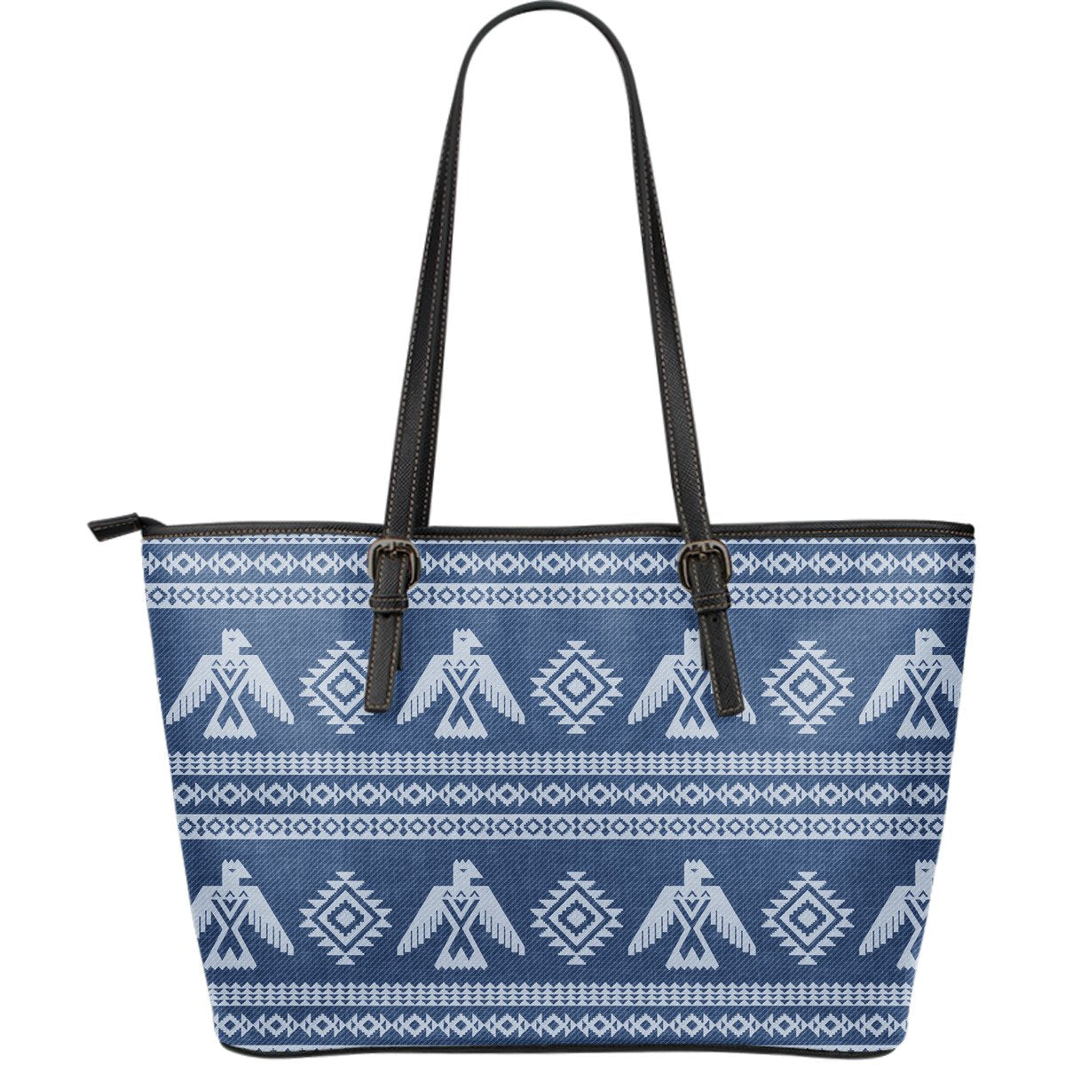 Native American Eagle Pattern Print Leather Tote Bag-grizzshop