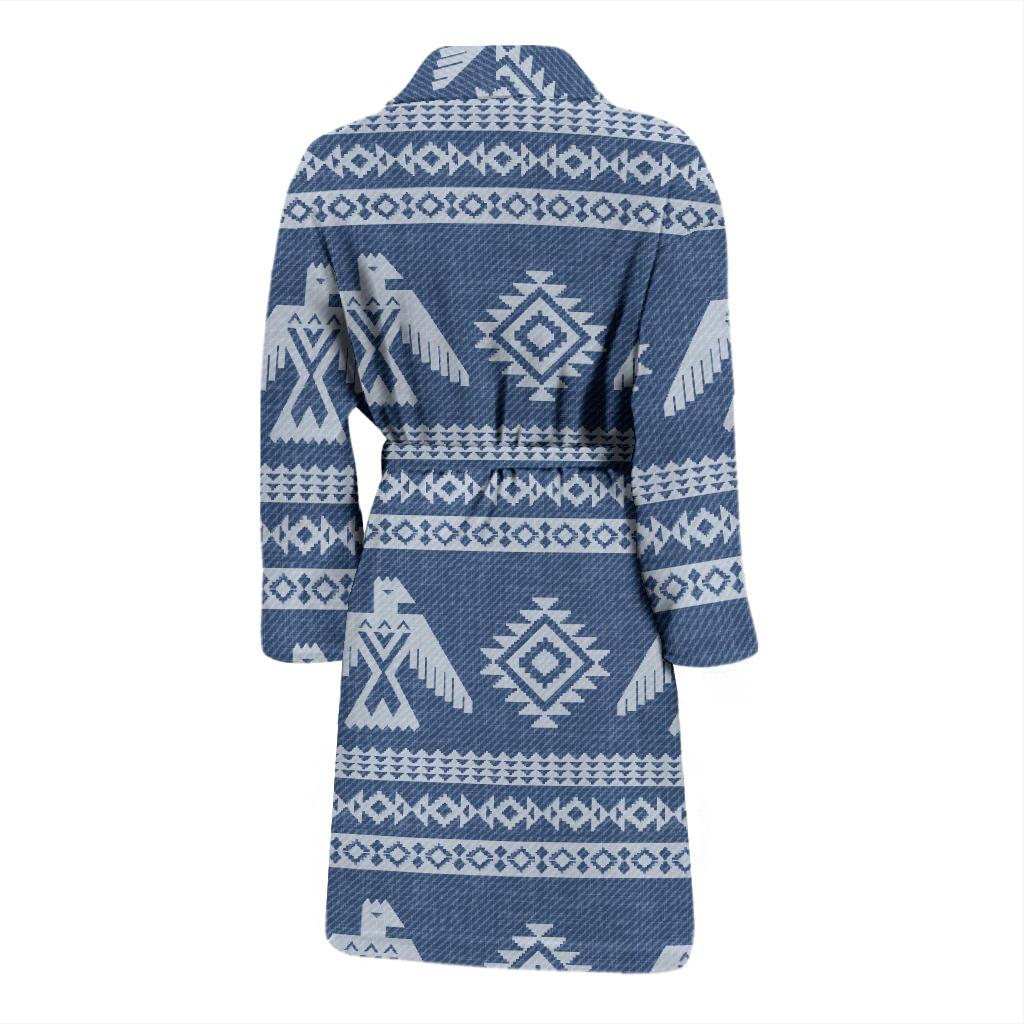 Native American Eagle Pattern Print Men Long Robe-grizzshop