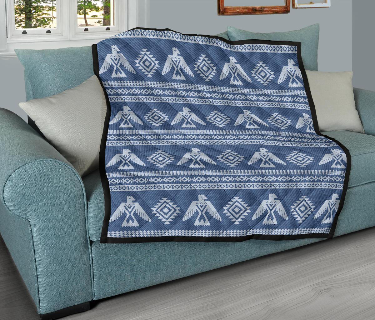 Native American Eagle Pattern Print Quilt-grizzshop