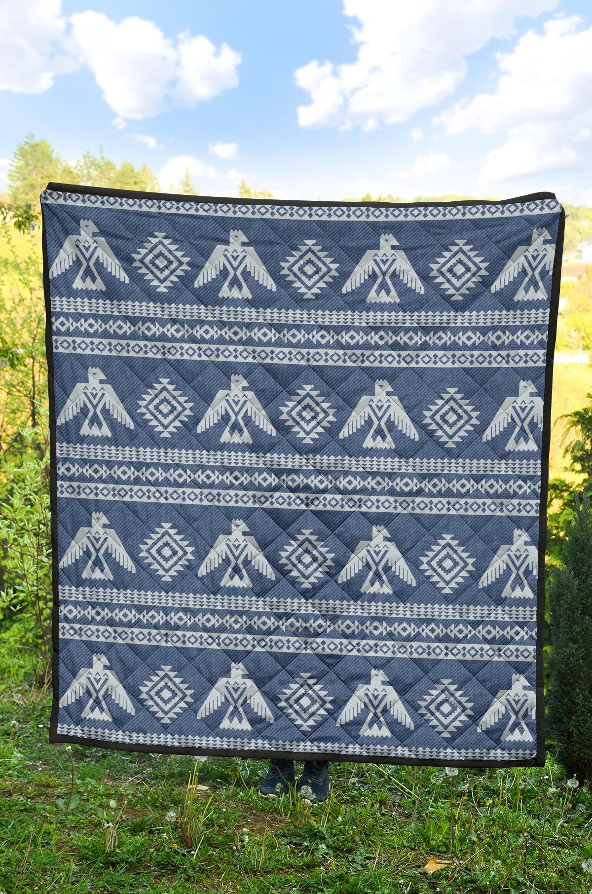 Native American Eagle Pattern Print Quilt-grizzshop