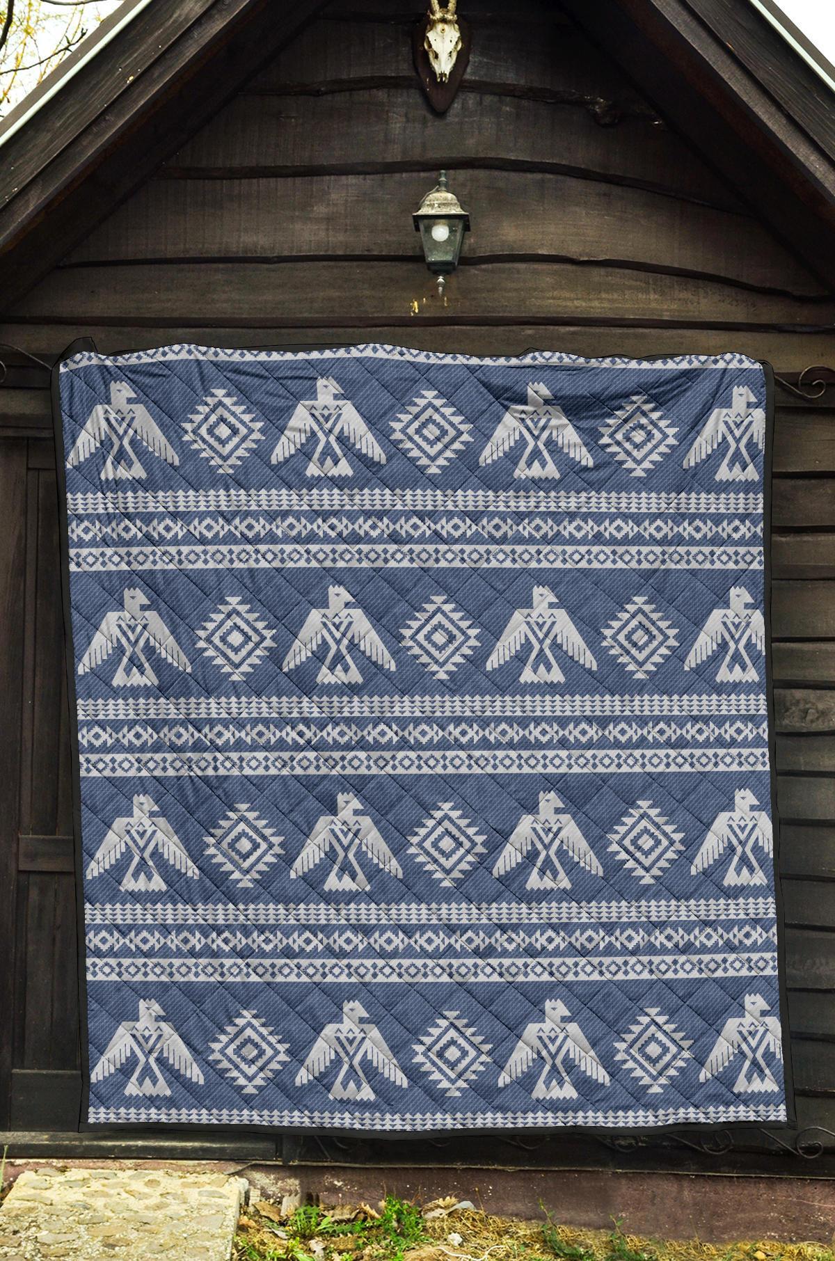 Native American Eagle Pattern Print Quilt-grizzshop