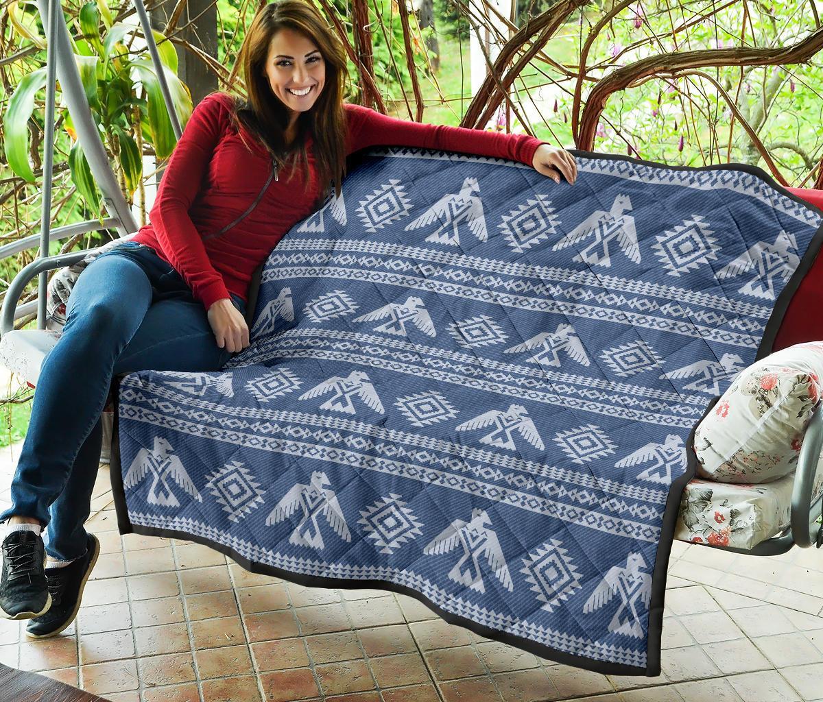 Native American Eagle Pattern Print Quilt-grizzshop