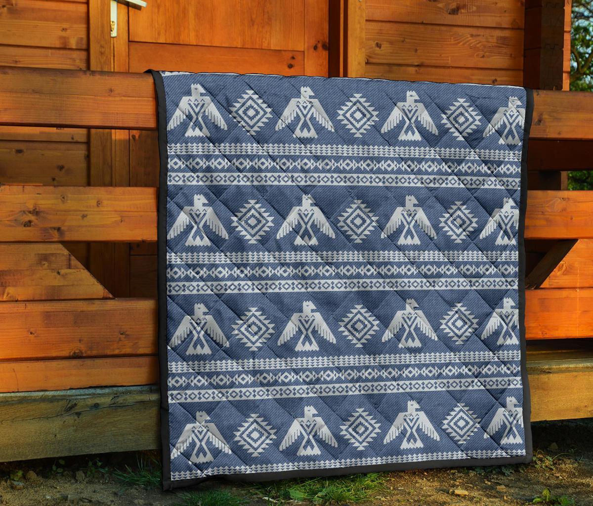 Native American Eagle Pattern Print Quilt-grizzshop