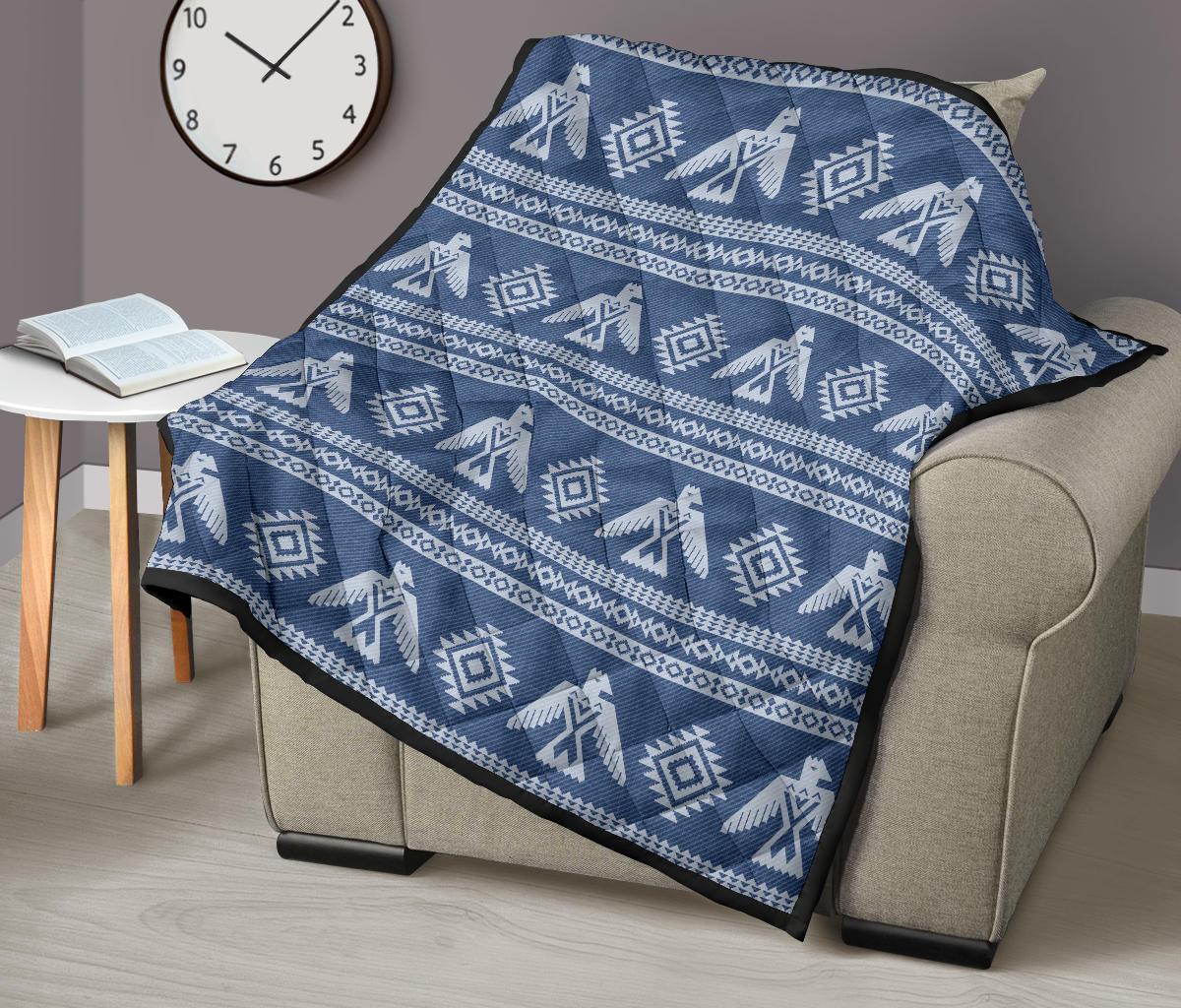 Native American Eagle Pattern Print Quilt-grizzshop