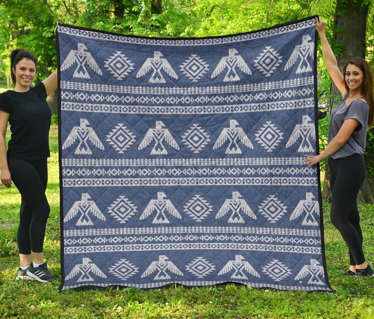 Native American Eagle Pattern Print Quilt-grizzshop