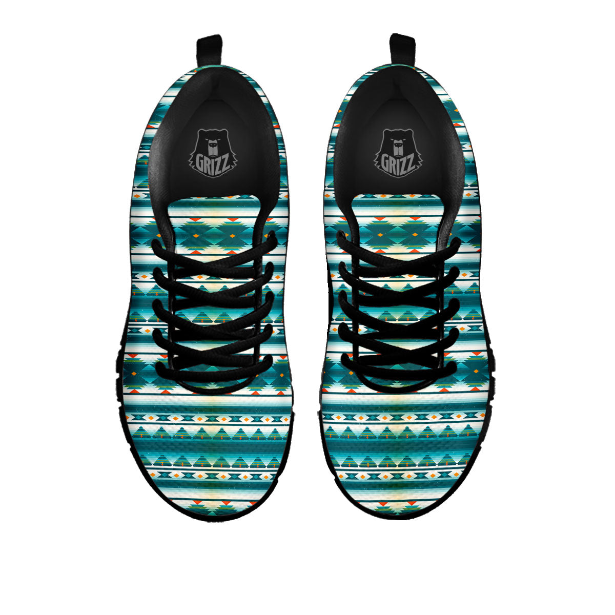 Native American Ethnic Print Pattern Black Sneaker-grizzshop