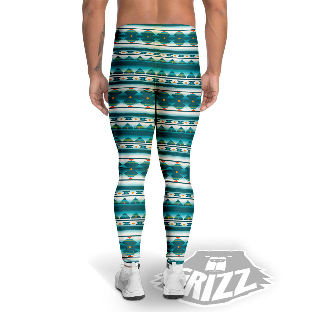 Native American Ethnic Print Pattern Men's Leggings-grizzshop