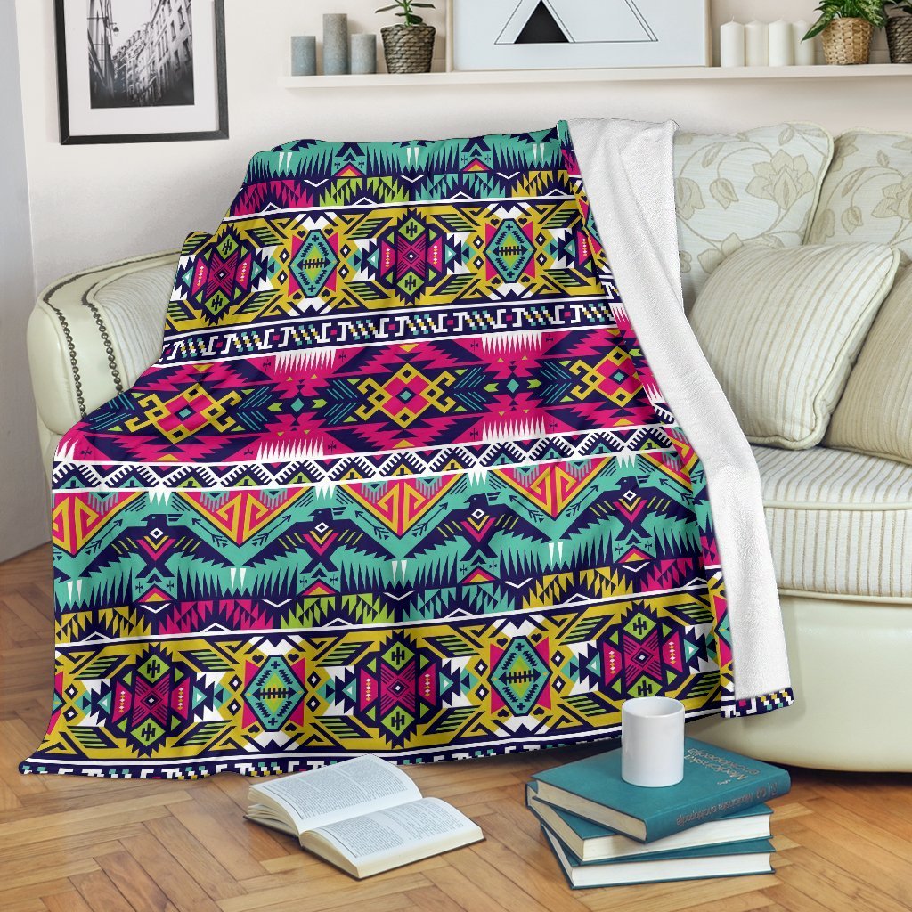 Native American Indians Aztec Tribal Navajo Print Blanket-grizzshop