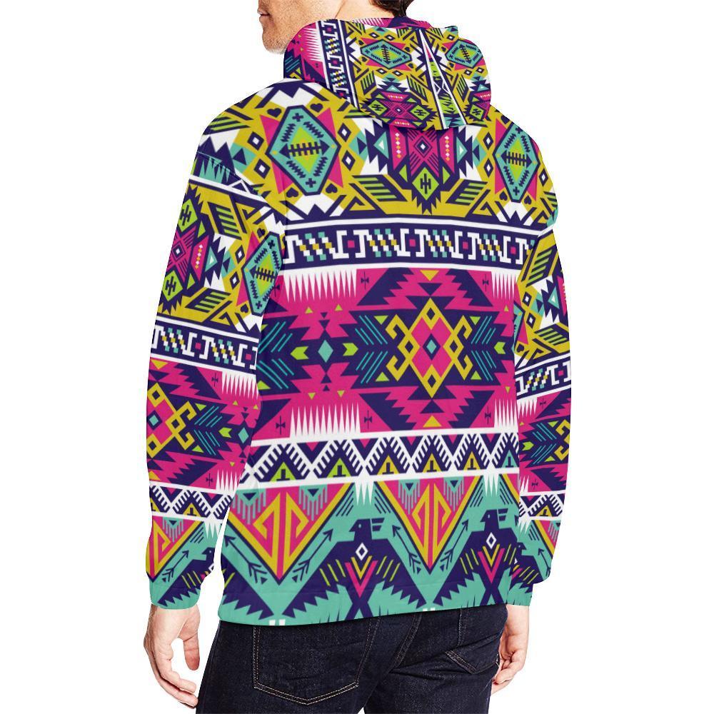 Native American Indians Aztec Tribal Navajo Print Men Pullover Hoodie-grizzshop