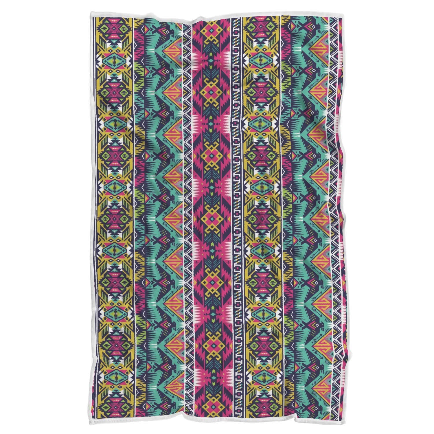 Native American Indians Aztec Tribal Navajo Print Throw Blanket-grizzshop