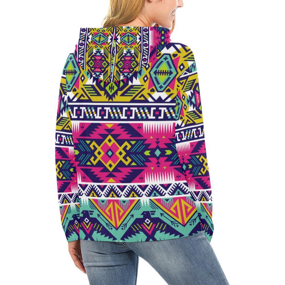 Native American Indians Aztec Tribal Navajo Print Women Pullover Hoodies -grizzshop