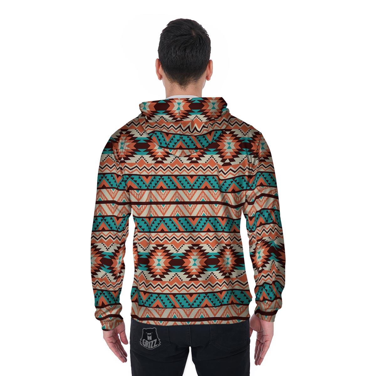 Native American Navajo Indians Aztec Tribal Print Men Zip Up Hoodie-grizzshop
