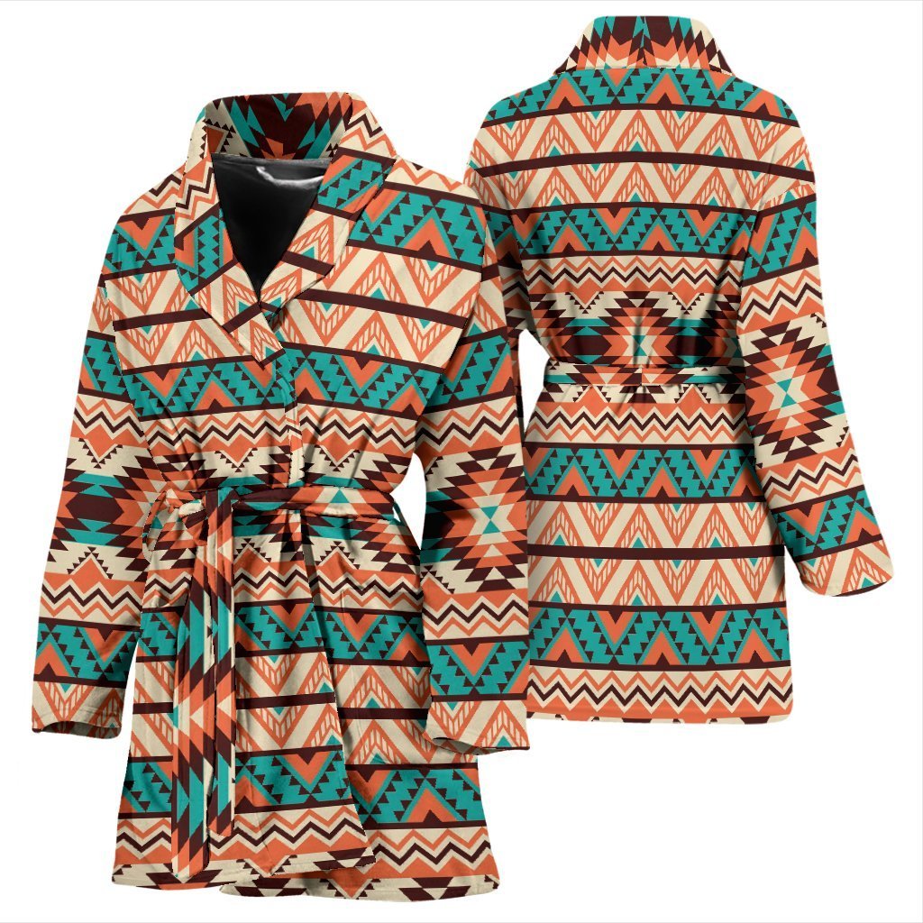 Native American Navajo Indians Aztec Tribal Print Women Long Robe-grizzshop