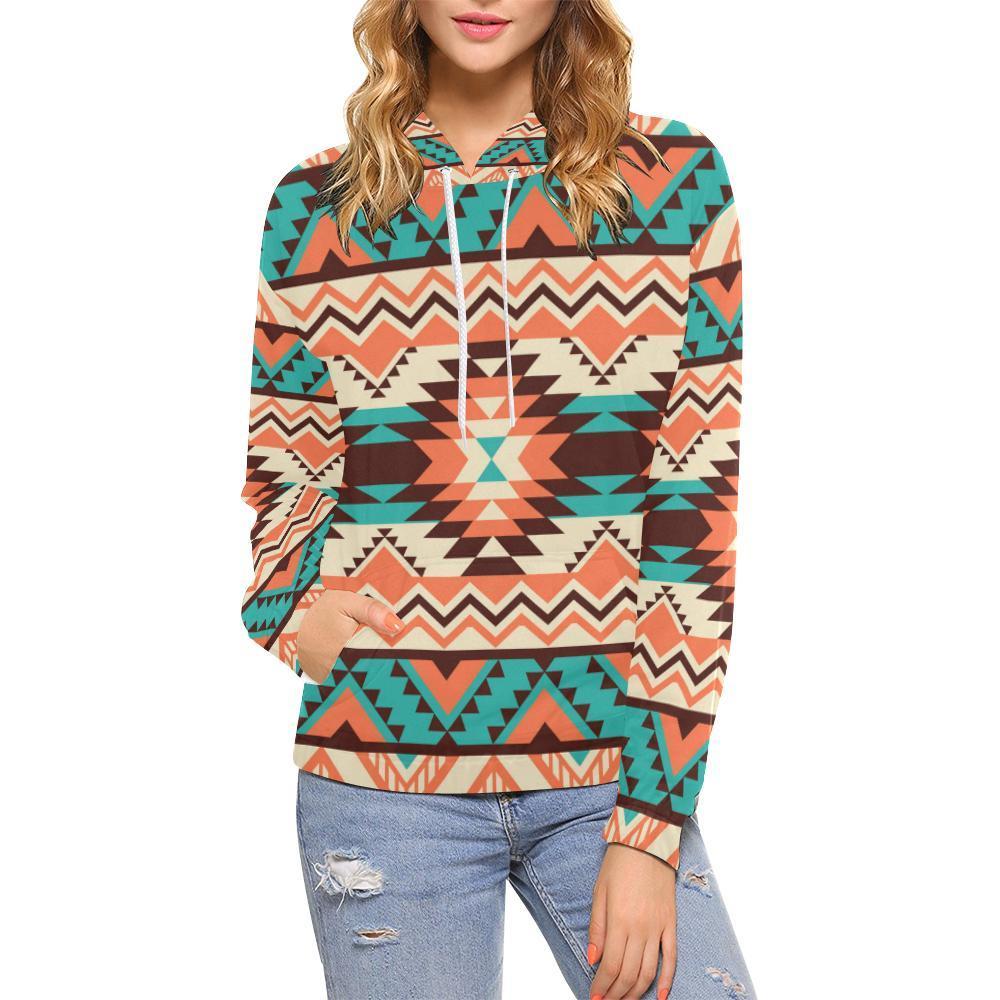 Native American Navajo Indians Aztec Tribal Print Women Pullover Hoodies -grizzshop