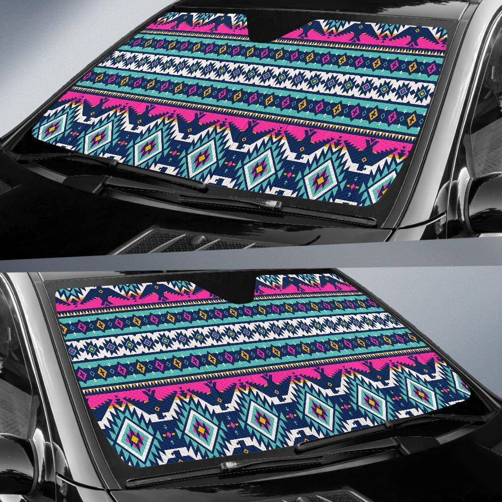 Native American Tribal Navajo Indians Aztec Print Car Sun Shade-grizzshop