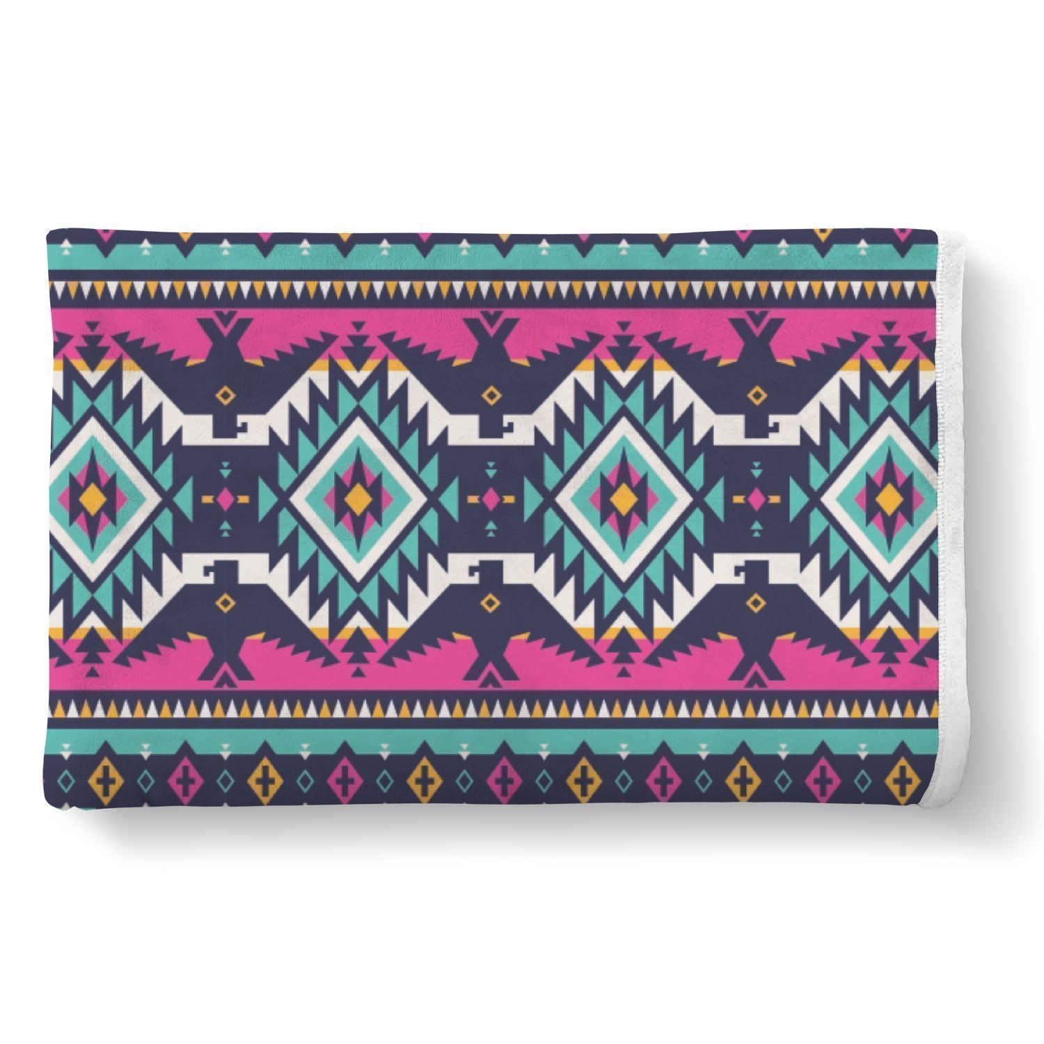 Native American Tribal Navajo Indians Aztec Print Throw Blanket-grizzshop