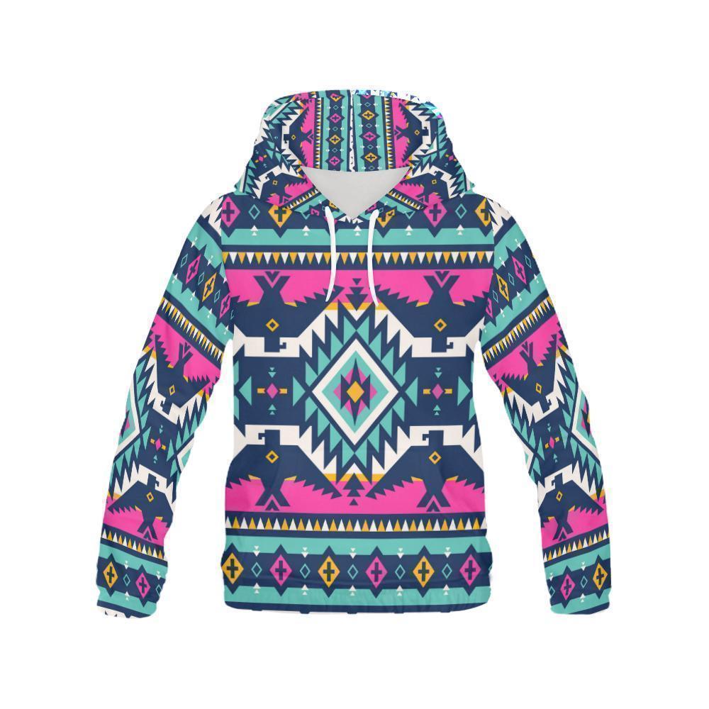 Native American Tribal Navajo Indians Aztec Print Women Pullover Hoodies -grizzshop
