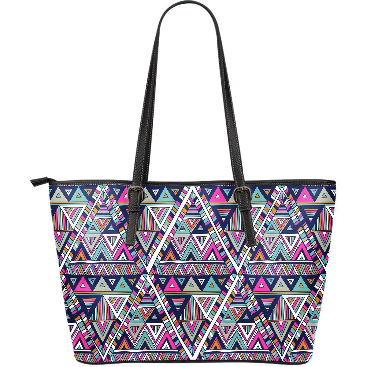 Native Navajo American Indians Aztec Tribal Print Leather Tote Bag-grizzshop
