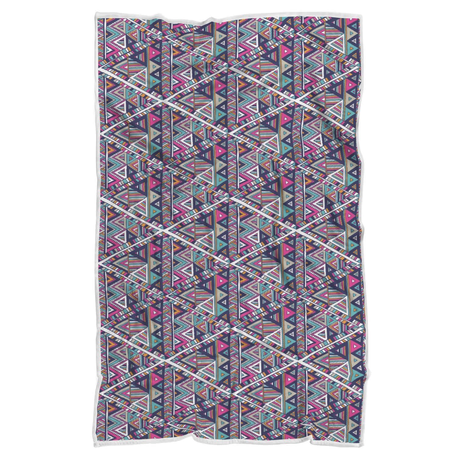 Native Navajo American Indians Aztec Tribal Print Throw Blanket-grizzshop