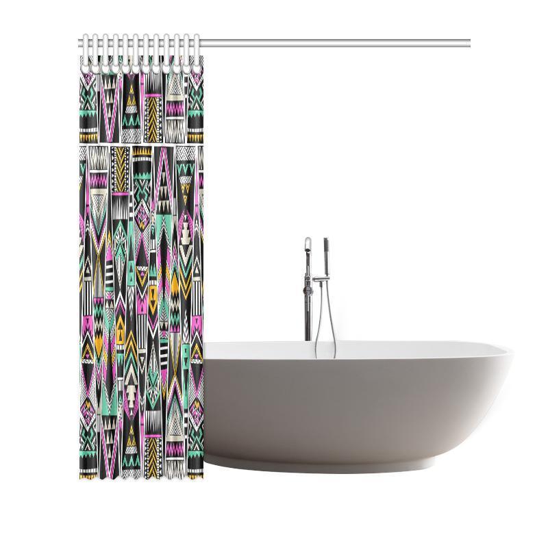 Native American Aztec Tribal Navajo Indians Print Bathroom Shower Curtain-grizzshop