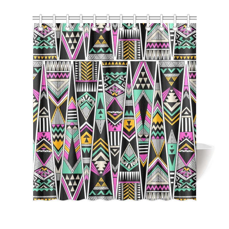 Native American Aztec Tribal Navajo Indians Print Bathroom Shower Curtain-grizzshop